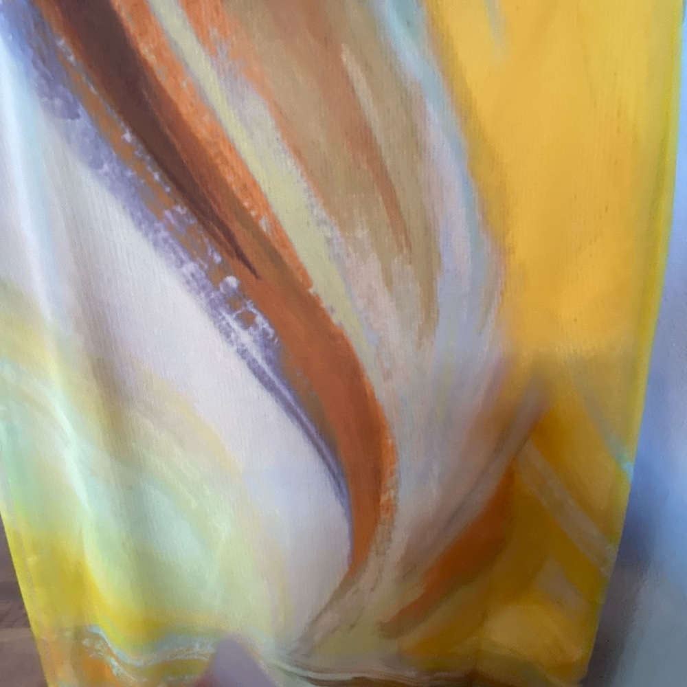 Zara Vibrant Yellow and Brown Maxi Skirt